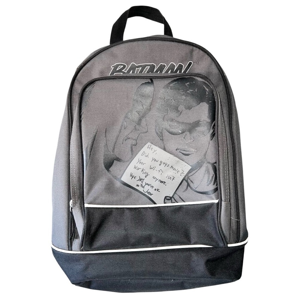 Six Flags Batman Backpack Black Grey Kids